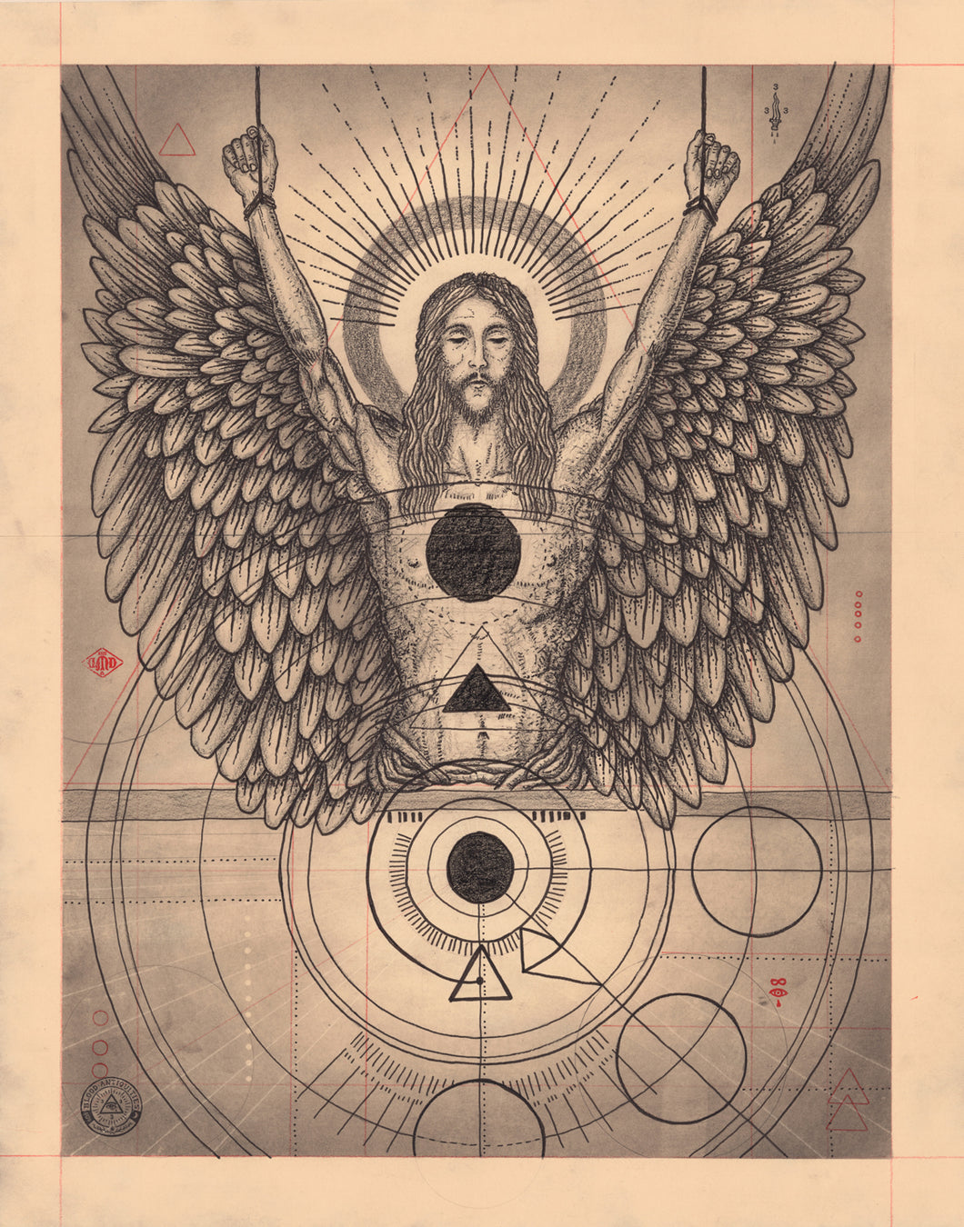 Black Sun Crucifixion, Archival Print