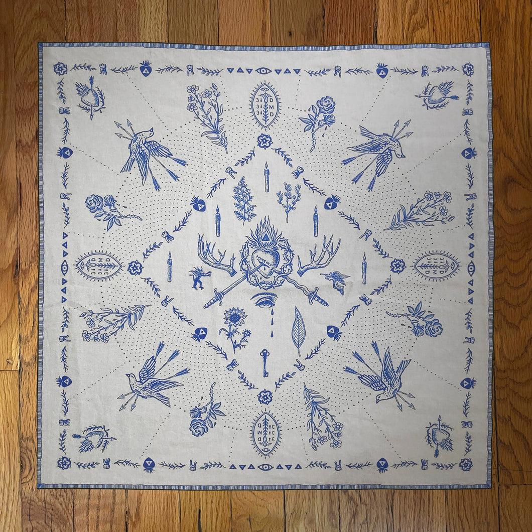 Delft Blue Dove-Bandana or Altar Cloth