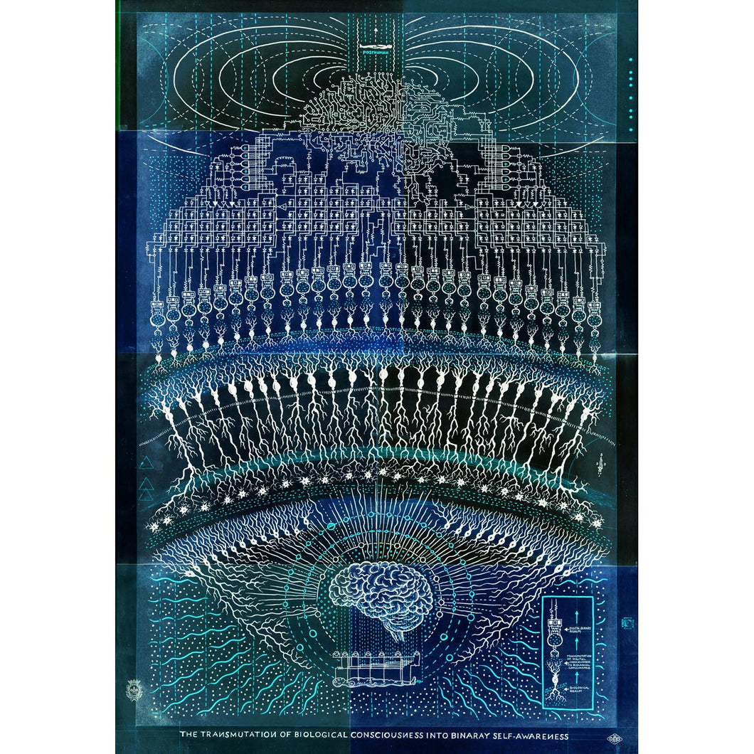 Transmutation of Consciousness, Blue, Archival Print
