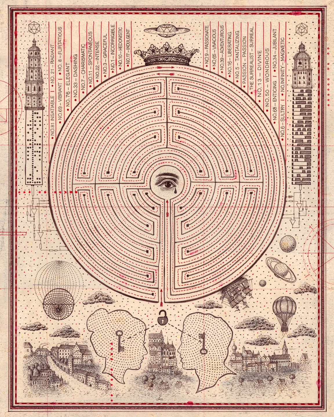 Labyrinth of Emotion ii, Archival Print โ Daniel Martin Diaz